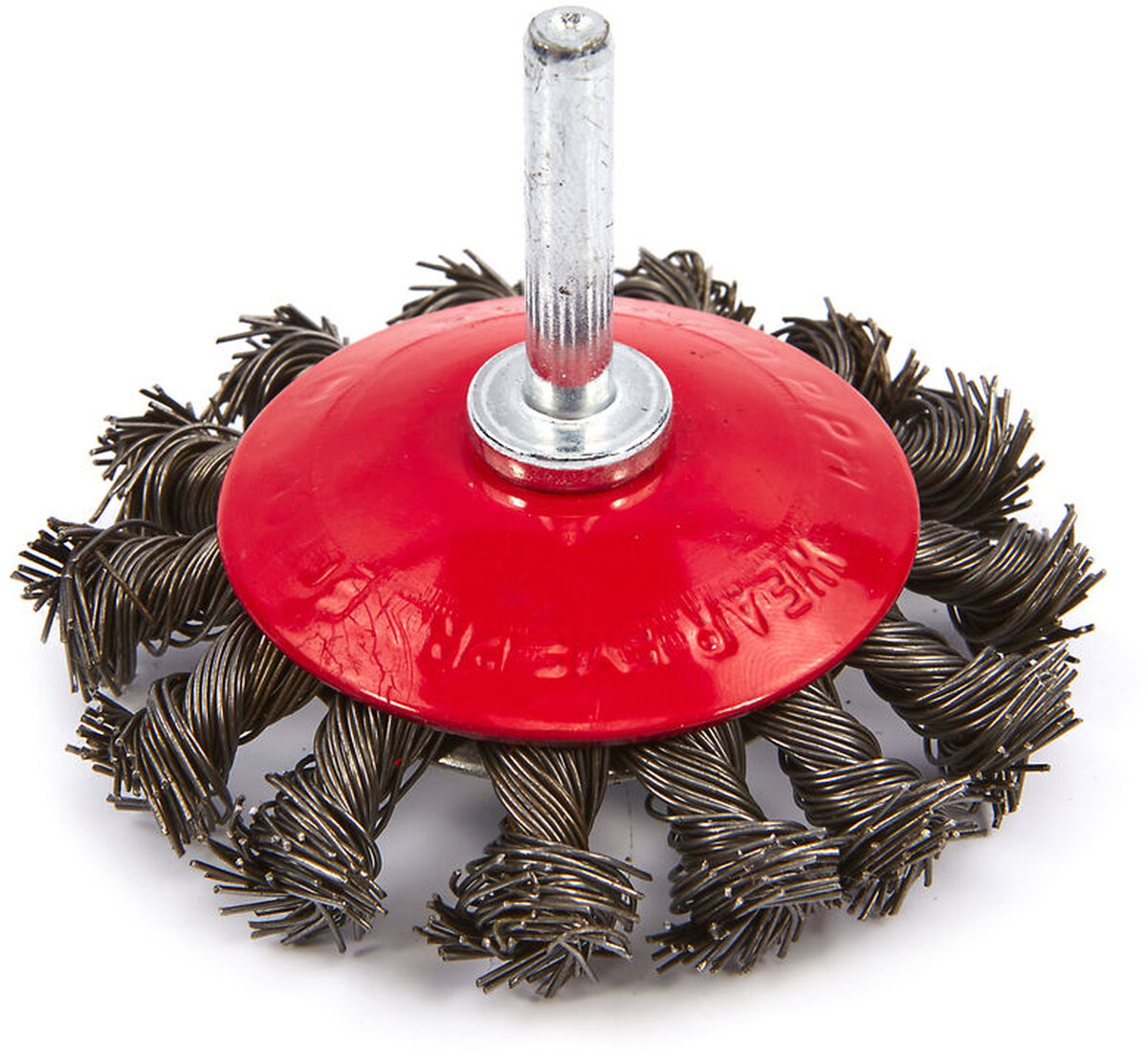 HBM 75 mm. disc brush with twisted steel wire with 6 mm. recording HBM 75 mm. disc brush with twisted steel wire with 6 mm. recording