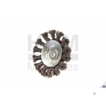 HBM 75 mm. disc brush with twisted steel wire with 6 mm. recording HBM 75 mm. disc brush with twisted steel wire with 6 mm. recording