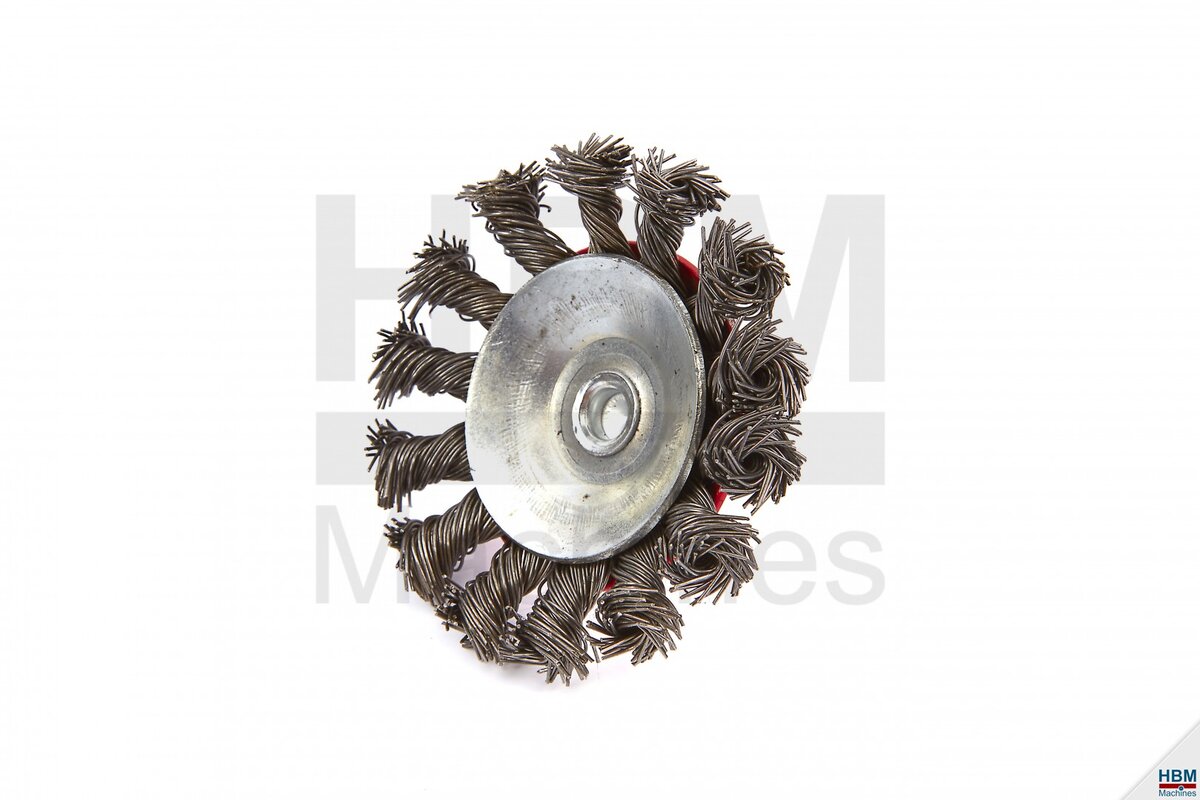 HBM 75 mm. disc brush with twisted steel wire with 6 mm. recording HBM 75 mm. disc brush with twisted steel wire with 6 mm. recording