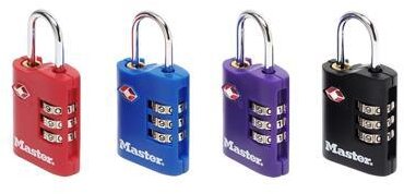 MasterLock 2 TSA-Vorhängeschlösser, 3 Ziffern, 35 mm