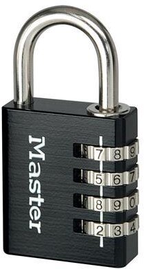 MasterLock Vorhängeschloss, 40 mm, Alu, 3 Ziffern, schwarz MasterLock Vorhängeschloss, 40 mm, Alu, 3 Ziffern, schwarz