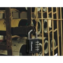 MasterLock Vorhängeschloss, 40 mm, Alu, 3 Ziffern, schwarz MasterLock Vorhängeschloss, 40 mm, Alu, 3 Ziffern, schwarz