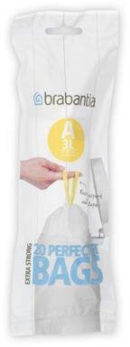 Brabantia Abfallbeutel PerfectFit A 3 Liter, weiß 20 Stk Brabantia Abfallbeutel PerfectFit A 3 Liter, weiß 20 Stk