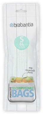 Brabantia Garbage Bag Compostable S 6L green 10pcs Brabantia Garbage Bag Compostable S 6L green 10pcs