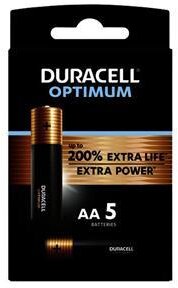 Duracell Alkaline Optimum AA 5pcs. Duracell Alkaline Optimum AA 5pcs.