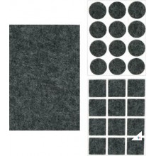 Anti-ridse filt 25-delt Assorted Grey