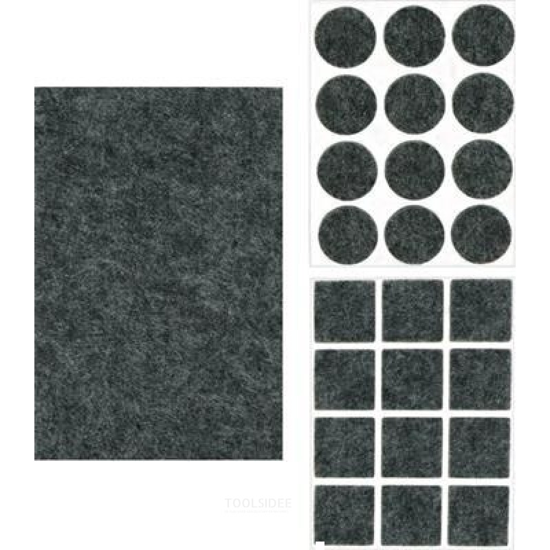 Anti-ridse filt 25-delt Assorted Grey