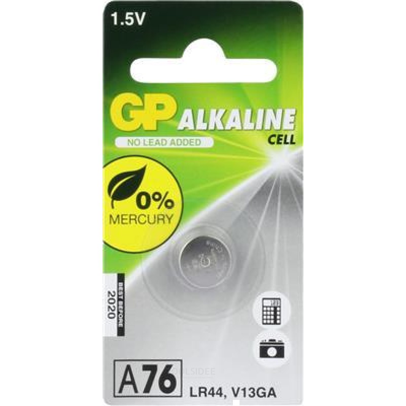 GP 76A Alkaline knapcelle 1,5V 1stk