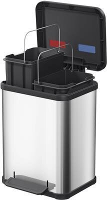 Hailo Trash Can Oko Duo Plus M Stainless Steel 2X9L