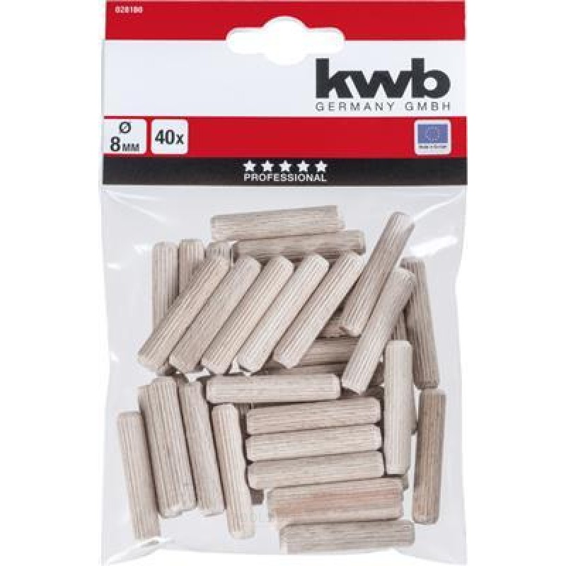KWB 40 Wooden dowels 8mm Zb