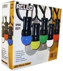 RELED Cord 20m with 20 fittings, IP44 RELED Cord 20m with 20 fittings, IP44