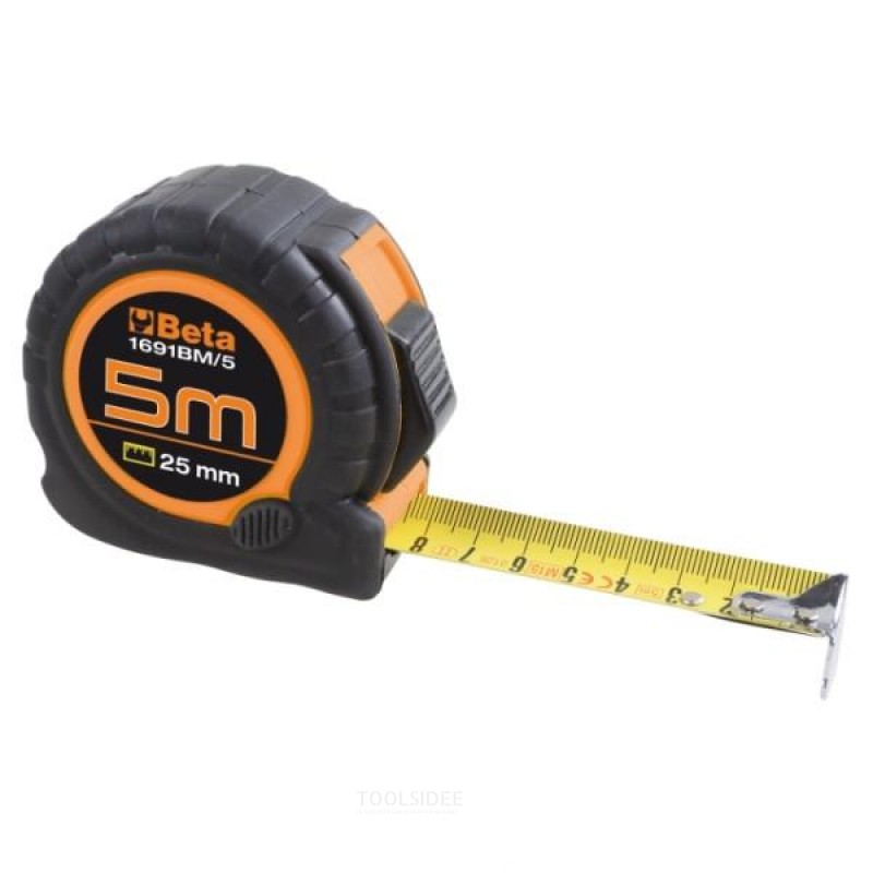 Beta Tape Measures Impact Resistant ABS Housing, Two Component, Steel Tape Measure, Accuracy Class: II