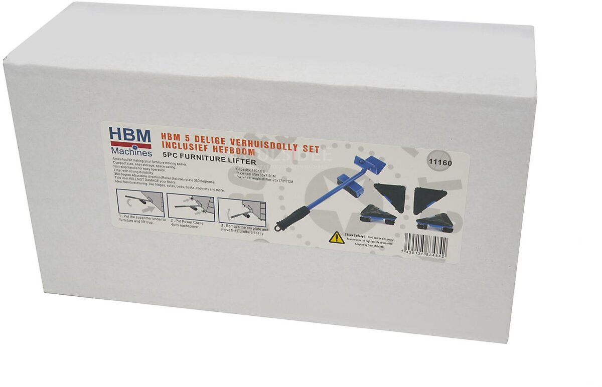 HBM 5-stykke flyttedukkesæt inklusive håndtag