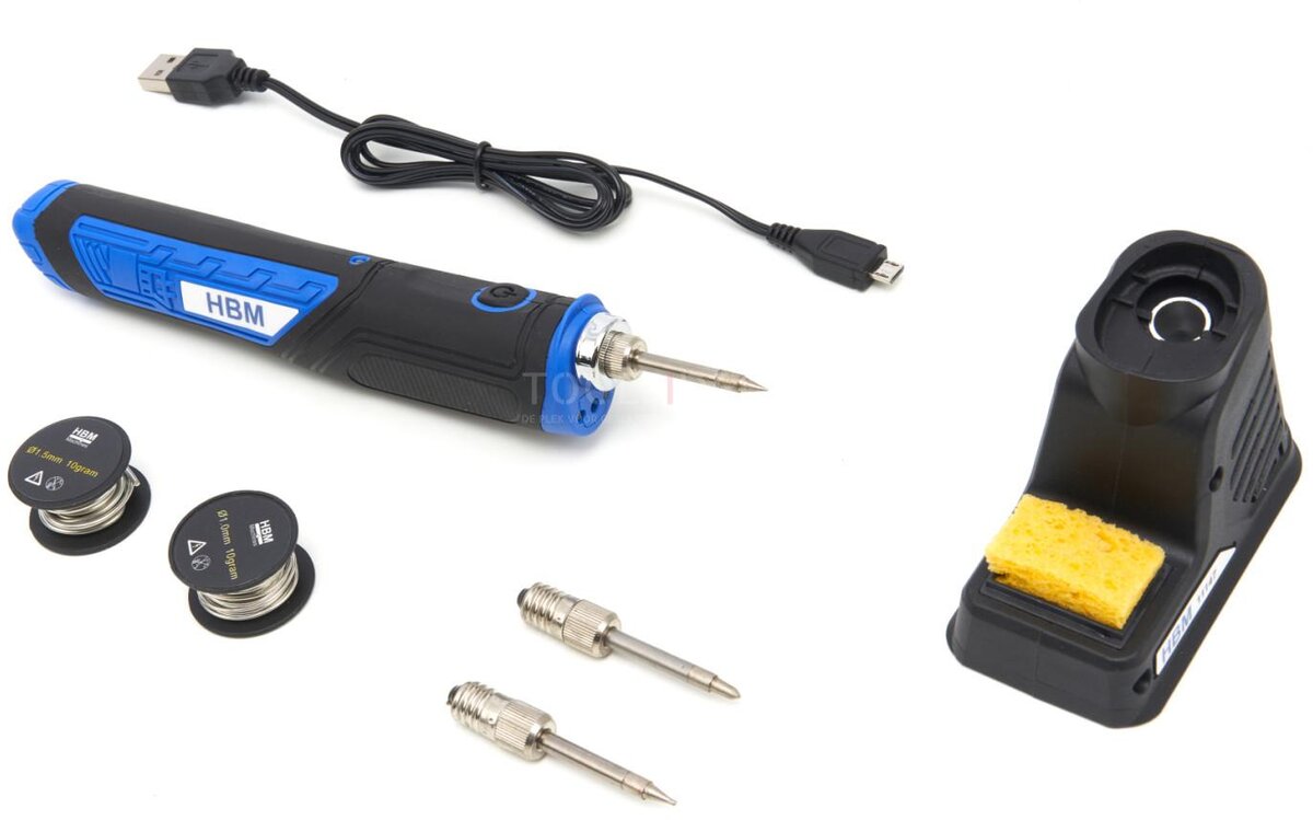 HBM Professional 3.6 Volt 8 Watt Soldering Iron on Battery Including 3 Soldering Tips