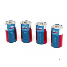 HBM 4 Pieces Type D Super Alkaline Batteries LR20