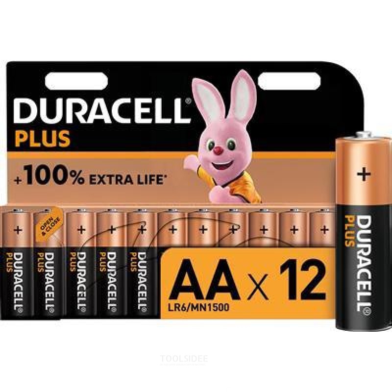 Duracell Alcalina Plus 100 AA 12uds.