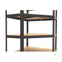 HBM Hjørnemodul Hyllestativ, Garasjestativ, Oppbevaringsstativ 5 x 175 Kg