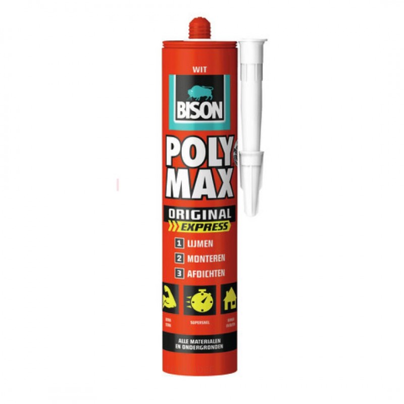 Bison Poly MaxÂ® Express 425 g tube hvit