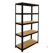 ERRO Shelf with 5 wooden shelves black