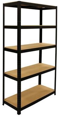 ERRO Stelling met 5 houten legborden zwart