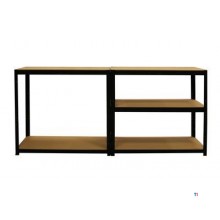 ERRO Stelling met 5 houten legborden zwart