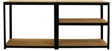 ERRO Stelling met 5 houten legborden zwart