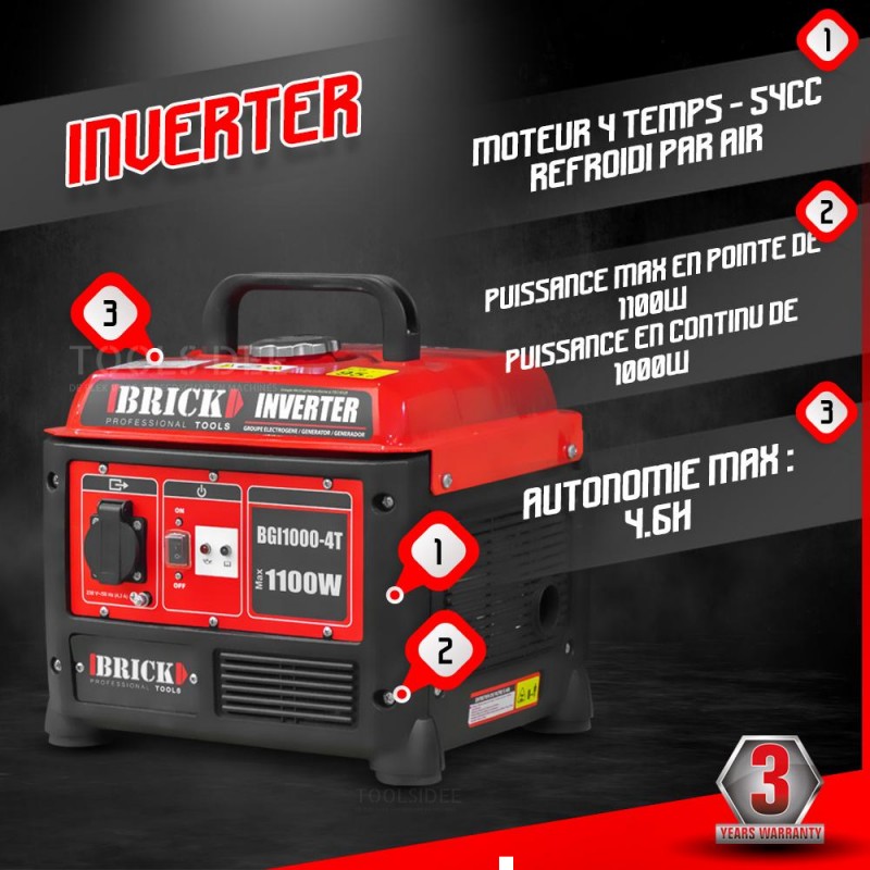 BRICK Inverter generator set max 1100W