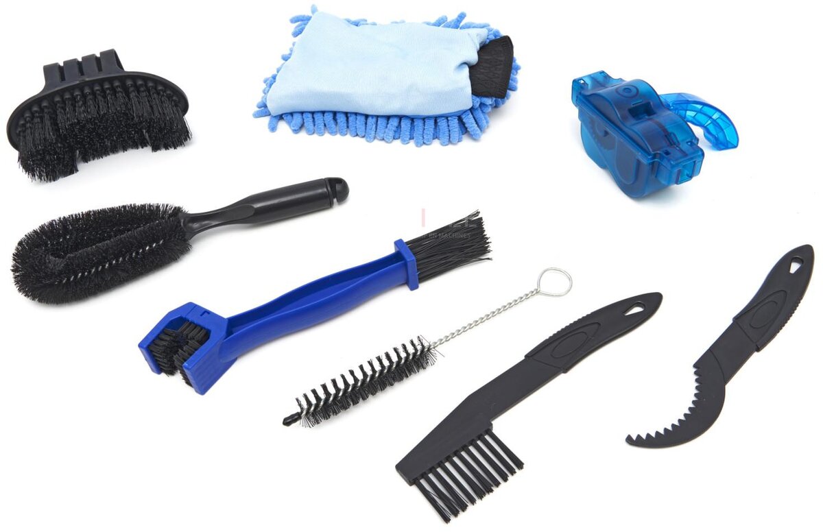 HBM 8-delers sykkelbørstesett, rengjøringsbørstesett HBM 8-delers sykkelbørstesett, rengjøringsbørstesett