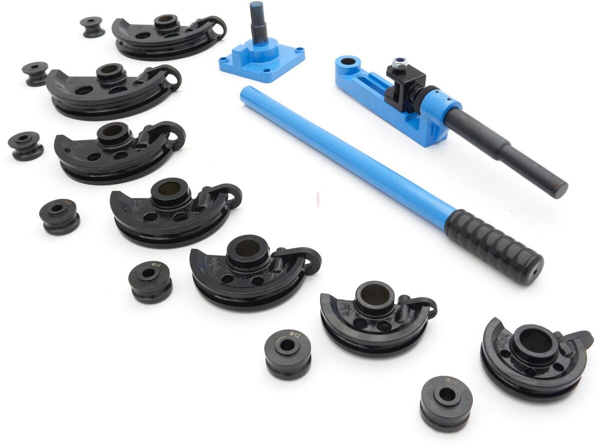 HBM Profesjonell Metal Bender Med 7 Former Fra 10 til 25 mm HBM Profesjonell Metal Bender Med 7 Former Fra 10 til 25 mm