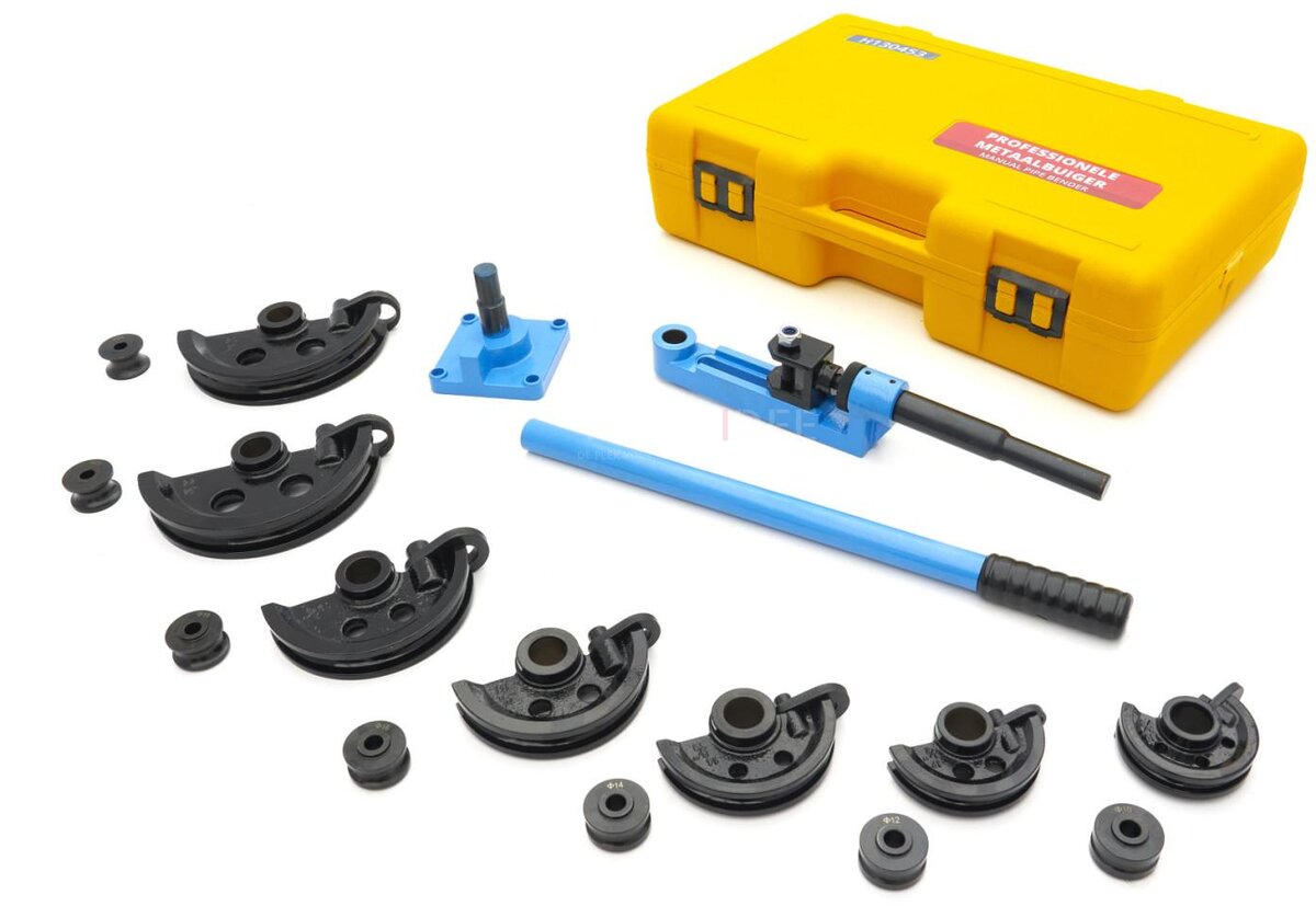 HBM Profesjonell Metal Bender Med 7 Former Fra 10 til 25 mm HBM Profesjonell Metal Bender Med 7 Former Fra 10 til 25 mm