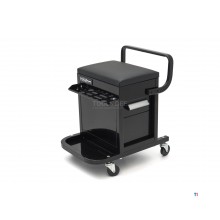 HBM Professional Mobile Garage Chair, Garage Stool with 2 Drawers