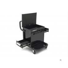 HBM Professional Mobile Garage Chair, Garage Stool with 2 Drawers