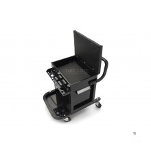 HBM Professional Mobile Garage Chair, Garage Stool with 2 Drawers