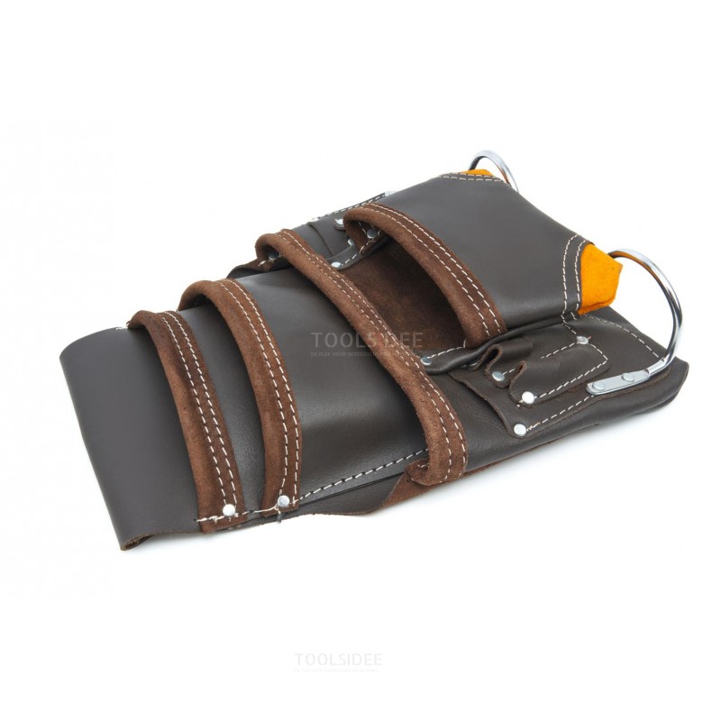 HBM Professional Leather Tool Bag con 10 compartimentos