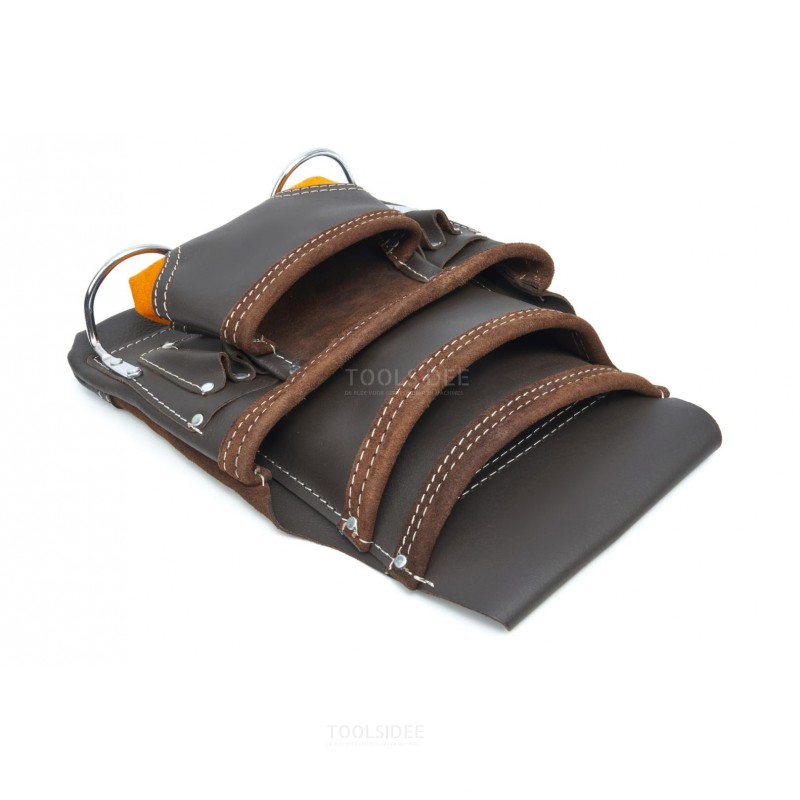 HBM Professional Leather Tool Bag con 10 compartimentos