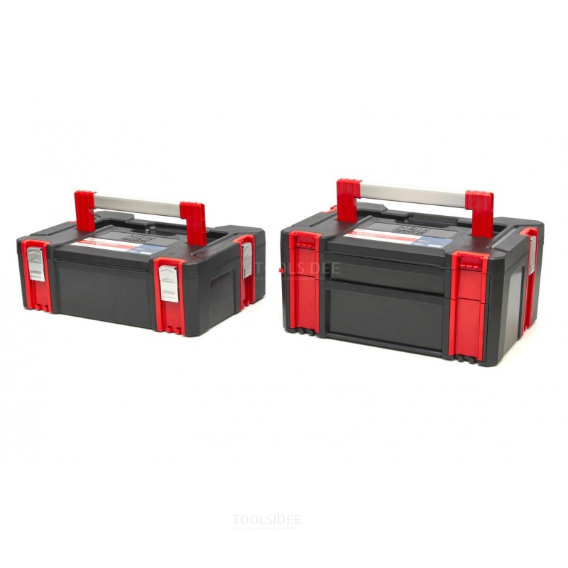 HBM Werkzeugkoffer-Set 2-teilig, Systainerset mit 2 Schubladen, Fächern und Ablagefächern
