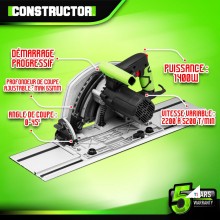 CONSTRUCTOR Inval cirkelzaag met geleidensysteem 1400 W CONSTRUCTOR Inval cirkelzaag met geleidensysteem 1400 W