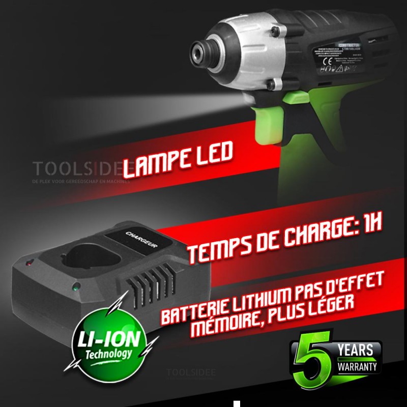 CONSTRUCTOR 10.8V 1.3Ah Lithium Cordless Impact Wrench