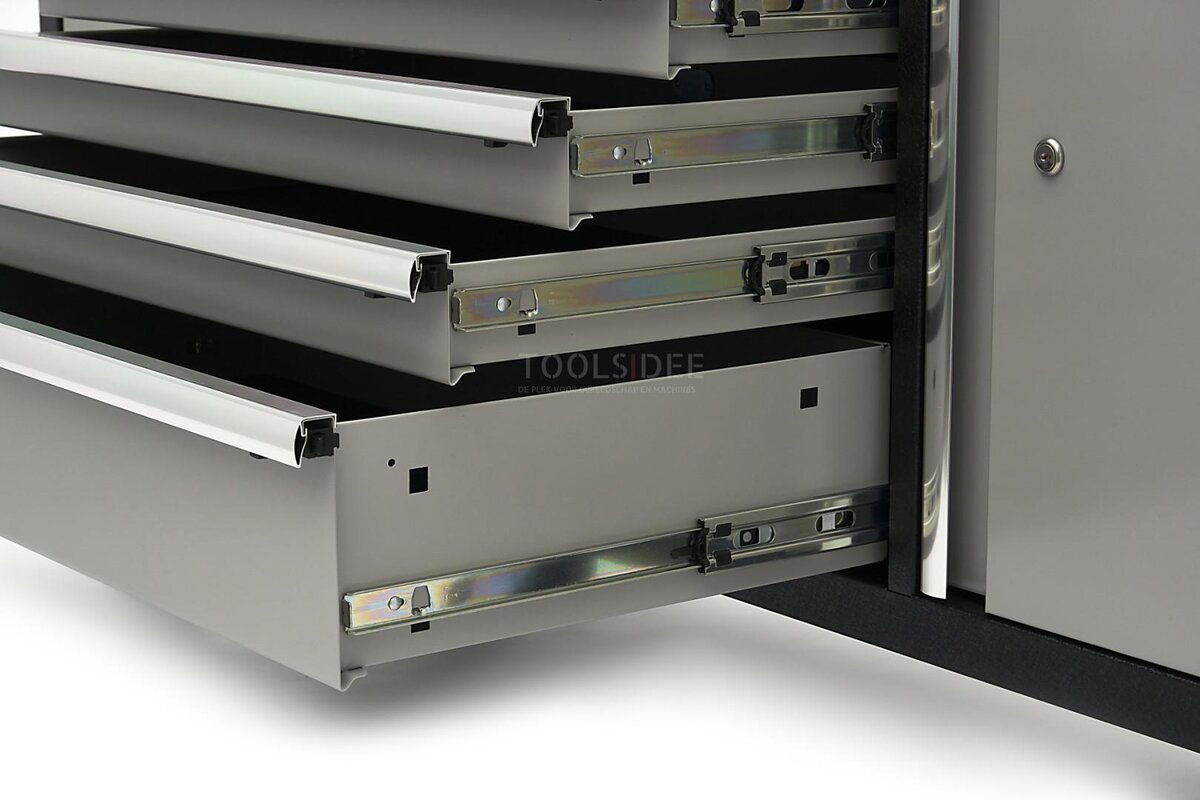 HBM 168 cm. Professional Mobile Tool Trolley, Workbench With Solid Wood Worktop