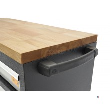 HBM 168 cm. Professional Mobile Tool Trolley, Workbench With Solid Wood Worktop
