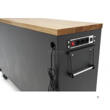 HBM 168 cm. Professional Mobile Tool Trolley, Workbench With Solid Wood Worktop