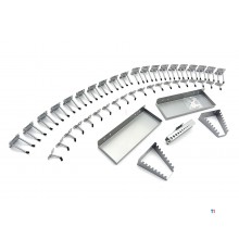 HBM 45-styks hængekroge, opbevaringsstativer og beholdersæt til HBM værktøjsvægge og modulære arbejdspladser