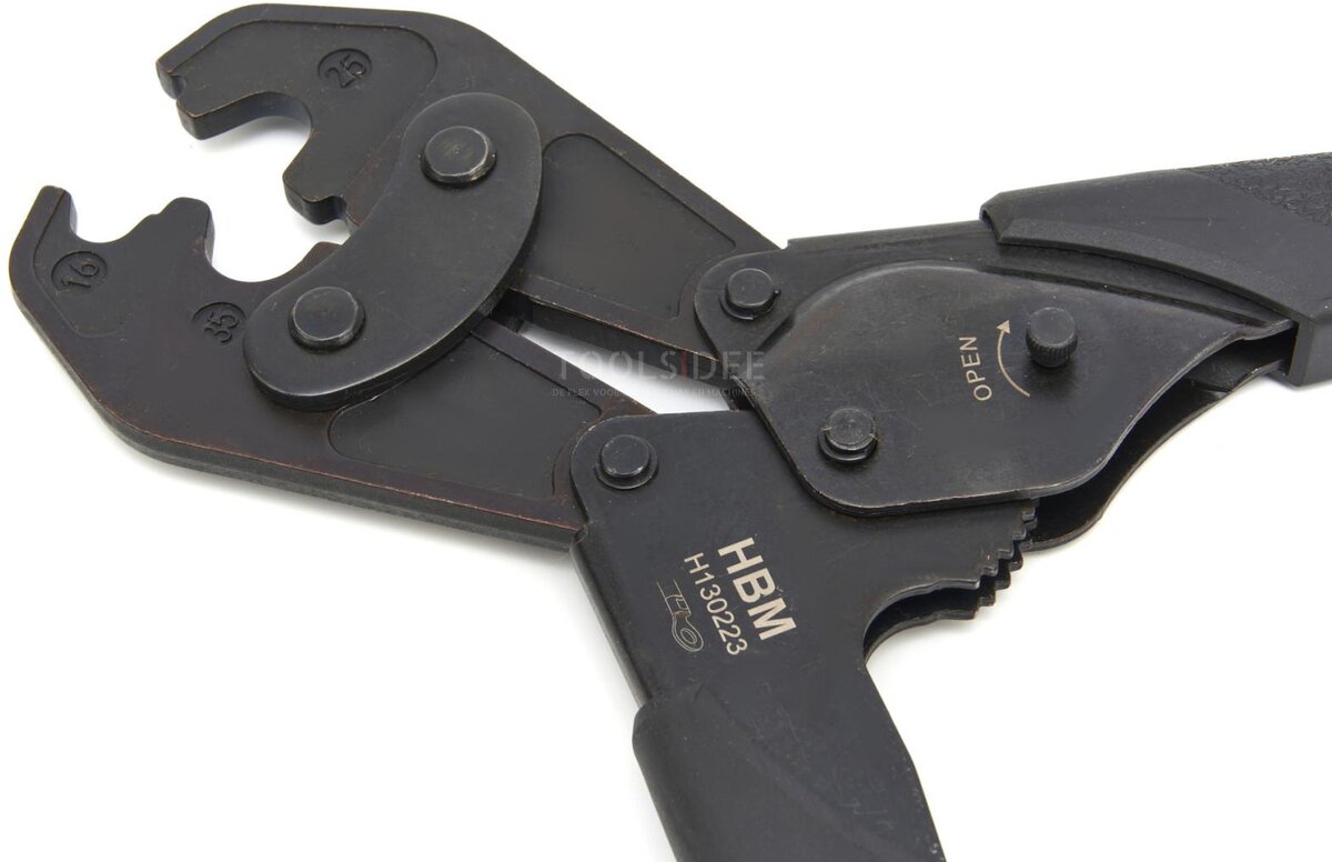 HBM Automatic Cable Crimping Tool With Ratchet Function 10 – 50 mm2. HBM Automatic Cable Crimping Tool With Ratchet Function 10 – 50 mm2.