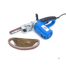 HBM Powerfile / Stripschuurmachine / Bandschuurmachine met Stofopvang - 400 Watt. Inclusief 10 Schuurbanden 