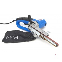 HBM Powerfile / Stripschuurmachine / Bandschuurmachine met Stofopvang - 400 Watt. Inclusief 10 Schuurbanden 