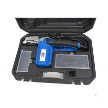 HBM Powerfile / Stripschuurmachine / Bandschuurmachine met Stofopvang - 400 Watt. Inclusief 10 Schuurbanden 