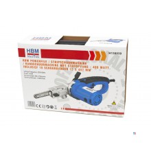 HBM Powerfile / Stripschuurmachine / Bandschuurmachine met Stofopvang - 400 Watt. Inclusief 10 Schuurbanden 