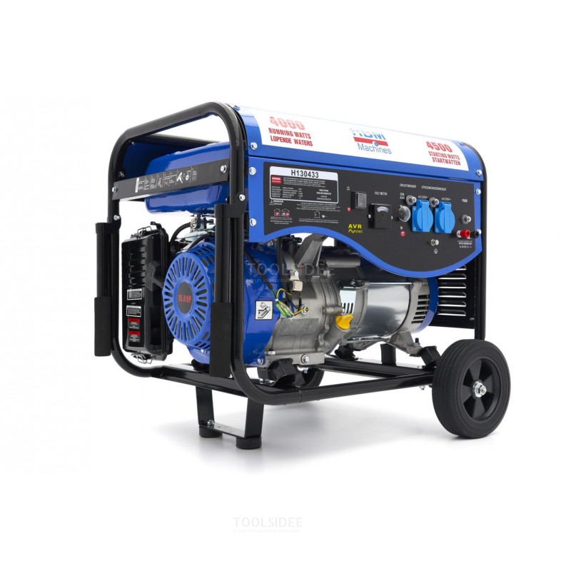 HBM 4300W generator, aggregat med 389 cc bensinmotor, 2 x 230 V / 12 V
