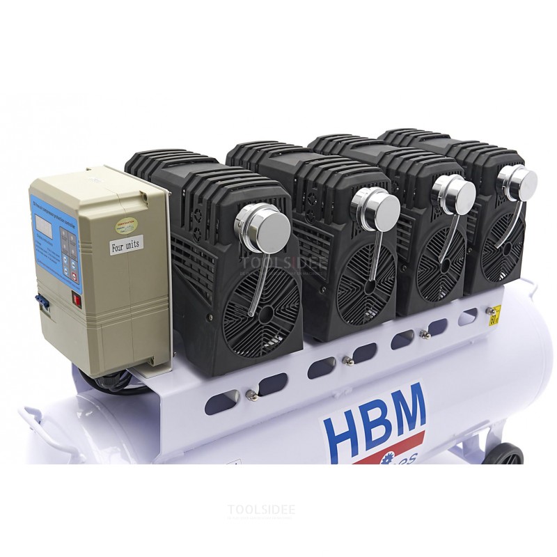 Compresor profesional de bajo ruido HBM de 120 litros - Modelo 2
