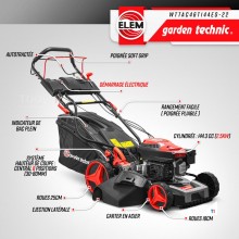 ELEM GARDEN TECHNIC Gressklipper med bensinmotor 144cc - 460mm el. Start ELEM GARDEN TECHNIC Gressklipper med bensinmotor 144cc - 460mm el. Start